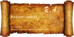Rainer Adolf névjegykártya